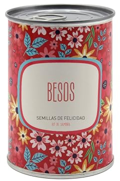 Kit para Plantar Flores en Caja - Semillas de Flores de Colores - Regalo Original para Amigos, Familiares, Fiestas y Cumpleaños - Regalo Ecológico para el Día de la Familia - Fácil de Usar (Besos)