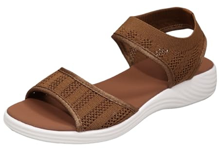 Generisch Sandalias de verano para mujer, cómodas, lavables, con espalda descalza, zapatos abiertos, ortopédicas, elegantes, sandalias deportivas, sandalias informales para mujer, Braun B, 37 EU Ancho