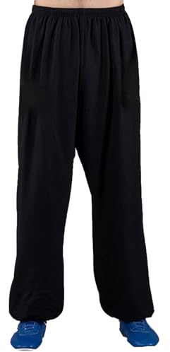 Pantaloni di Tai Cotone E Pantaloni di Arti Marziali di Lino Kung Fu Sciolte Pantaloni Tai Chi per Uomini Donne(Size:XL,Color:C)