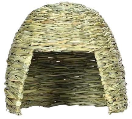 TingHaoO Cavia Procellus Rifugio Casa Per Conigli Piccoli Animali Nascondi Erba Grotta Paglia Intrecciata A Mano Per Ricci Pet Supply Animal Habitat Paglia