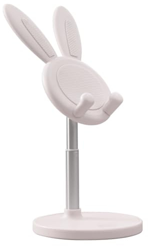 CHEOTIME Support de téléphone Portable réglable, Lapin Mignon, Angle de Hauteur Portable, Support de Bureau réglable pour Tablette, Accessoires de Bureau, Gadgets de Cuisine (Weiß)