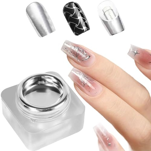 Metallmålningsgel – manikyrmålat , spegelkonst UV/LED-foder för kromeffekter, reflekterande flytande folie, skönhetsutrustning, rittillbehör för nagelsalonger, studior och nybörjare