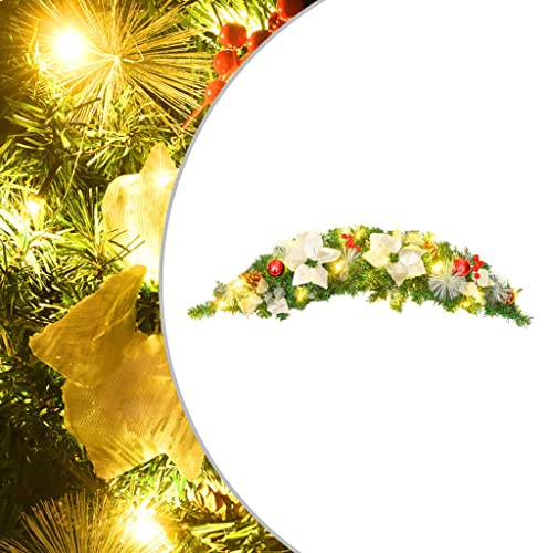 Genérico Arco de Navidad con Luces LED Verde 90 cm PVC, Luces de Navidad Verde y Blanco,320979