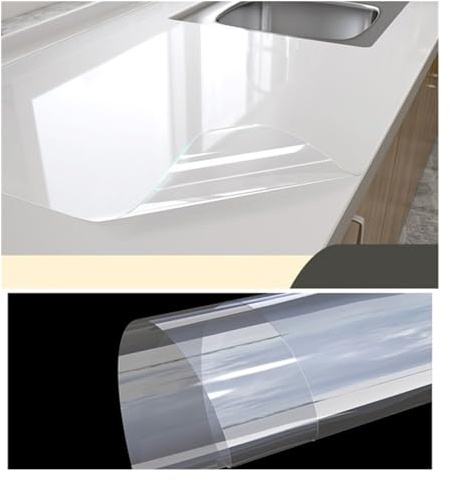 XILEUDUOD köksoljeresistent folie oljeresistent, transparent filmtapet för köksbänkskivor, renoveringsfilm, marmor, självhäftande, vattentäta badrumsklistermärken (SJM, 30 cm x 60 cm)