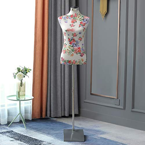 Loywe Mannequin de Couture Buste de Femme réglable en Hauteur Taille 32-36 Blanc et Rouge LW6036WR