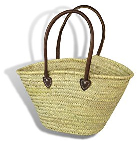 Large Moroccan Shopping Basket - Shoulder handles - W58 D20 H34 Cm