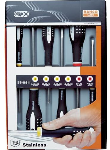 Bahco BE-9881I IRBE-9881I Skruvmejselset Ergo slits/Phillips 6 delar av rostfritt stål