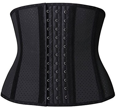 YIANNA Mujer Fajas Reductoras Torso Corto Waist Trainer Corset Reductor Cinturilla Moldeadora Faja Colombiana Latex Cintura Respirable Negro, 110266 Size 2XL