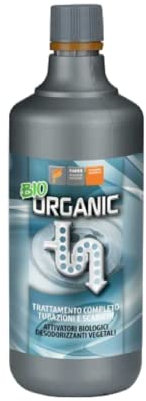 Faren BIO ORGANIC, Disgorgante Organico per il Trattamento di Scarichi, Tubazioni, Fosse Biologiche, con Attivatori Biologici in alta concentrazione, Elimina Odori, 1 Lt