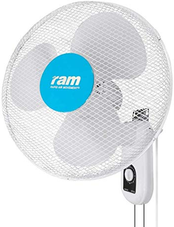 RAM - Wall Fan 16 3 Speeds Oscillating White