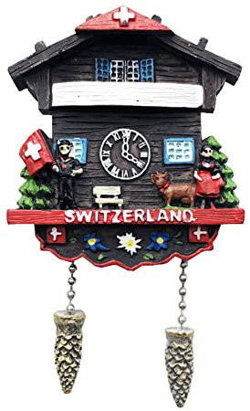 Orologio a cucù Svizzera 3D Magnete da frigorifero souvenir turistico regalo decorazione casa e cucina adesivo magnetico Svizzera Magnete per frigorifero collezione
