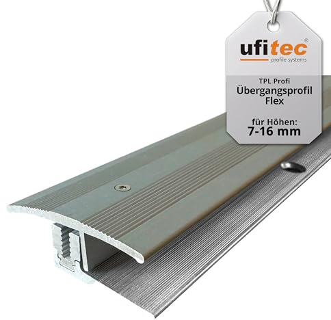 ufitec profilsystem för parkett- och laminatgolv – för beläggningshöjder på 7-15 mm – finns i många färger (flexövergång 270 cm lång | 35 mm bred, brons ljus)