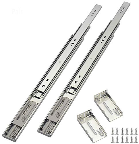 OCG Soft Close Drawer Slides 22 Inch (5 Pairs), Full Extension Ball Bearing Side Mount Drawer Slides for Cabinets with Face Frame, with Rear Mounting Brackets