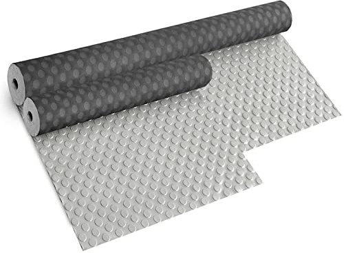 Pavimento Tappeto Gomma Pvc Bollato Rivestimento Antiscivolo Mod. ZERBINO_BOLLE_PVC 2X2 METRI GRIGIO