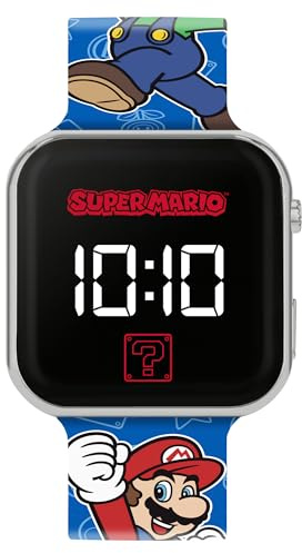Mario Kids LED Quartz Silicone Blue Strap Watch GSM4259
