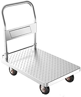 MYVVKIA Carro de Plataforma Carro de Plataforma de Acero Carro de Plataforma Asa Plegable para fácil Almacenamiento Carro de Transporte multifunción Carro de Mano móvil para Mac