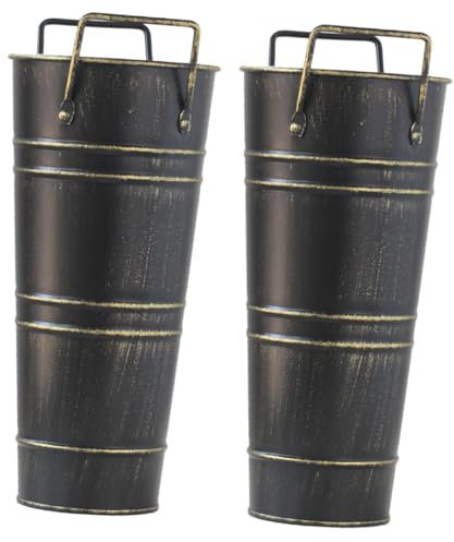 Happyyami 2stücke Vintage Blumenvase Rustikale Metallblumenkübel Für Deko Für Frische Und Getrocknete Und Tischdeko