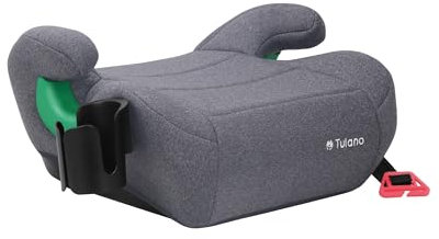 Tulano Cabby 25 | Kindersitz Auto | i-Size ECE R129/03 | Autositz für Kinder 125-150 cm | Sitzerhöhung mit Gurtführung | Sicherheitsführung | Bequeme Armlehnen | mit Getränkehalter | Grau