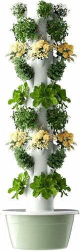 Sistema de cultivo de torre hidropónica, sistema de cultivo hidropónico de jardín vertical, adecuado para interiores y exteriores, cultivo de hierbas y verduras, cultivo de plantas de interior, kit de