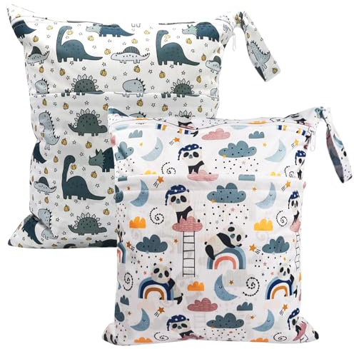 MOLENCO Sac à Couches Lavables, Wetbag à Fermeture Eclair Imperméable(B)