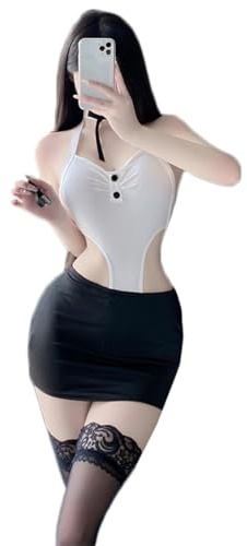 WHSY127 Tenue de secrétaire pour Femmes, Lingerie de Bureau, Costume de Cosplay, Body serré, Ensemble Jupe de Hanche