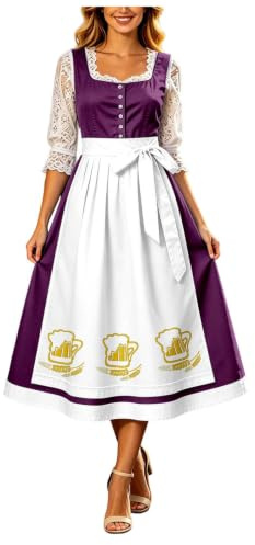 Vestido Oktoberfest para Mujer Vestidos Alemanes para Mujeres Oktoberfest Traje Tradicional Femenino Traje Tradicional Alemán Vestido Alemán para Carnaval de Halloween Disfraz de Festival para Mujer