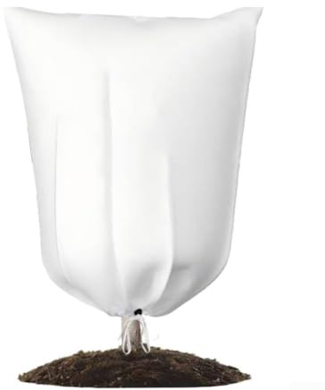 Vinterskydd för växter uppsättning av 4 fleece huva dragsko (80 x 100 cm) | Uppsättning om 4 vinterskydd, för robusta fleecetapor, säker dragsko, för perfekt för krukväxter och rabatter