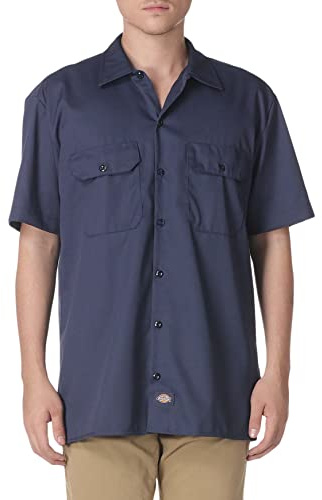 Dickies Men's Work Regular Fit Short Sleeve Casual Shirt, Blue (Navy Blue), XXX-Large