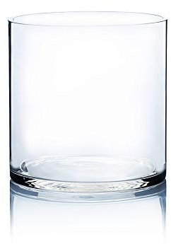 WGV Cylinder Vase, Width 7, Height 7, Clear Wide Large Diameter Flower Glassware, Floral Container, Planter Terrarium for Wedding Party Event, Home Accent Decor, 1 Piece