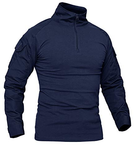 KEFITEVD Camisa de Combate Hombre Camisa Camuflaje Militar Táctico Camiseta Slim Fit Camisa de Manga Larga