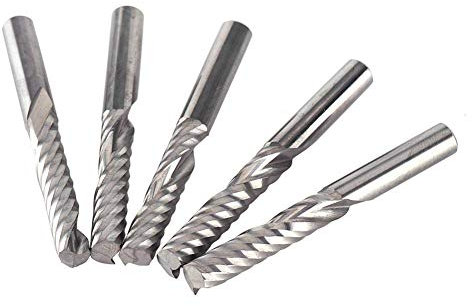 5pcs 6mm frese a spirale carburo di tungsteno singolo flauto fine fresa a spirale fresa CNC router bit per macchina taglio CNC