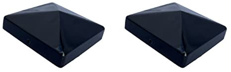 Haven Heritage - Fence Post Caps 75mm, Black Metal Pyramid Square Top for Metal Post, Decking & Fencing Posts, Protective Fence Toppers, Fence Post Tops, Fence Capping Rail (3- 2 Pack)
