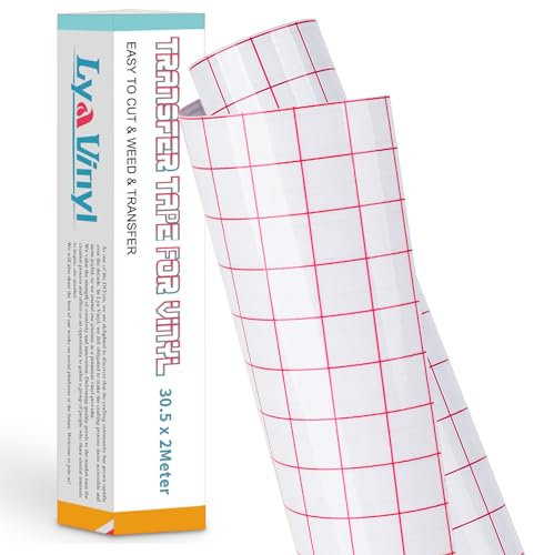 Transferfolie Plotter für Plotterfolie Vinyl 30,5 x 200 cm Übertragungsfolie Plotter for CRI-Cut, Silhouette Cameo, Cricut Transferfolie für Partydekoration, Becher, Fenster und Aufkleber