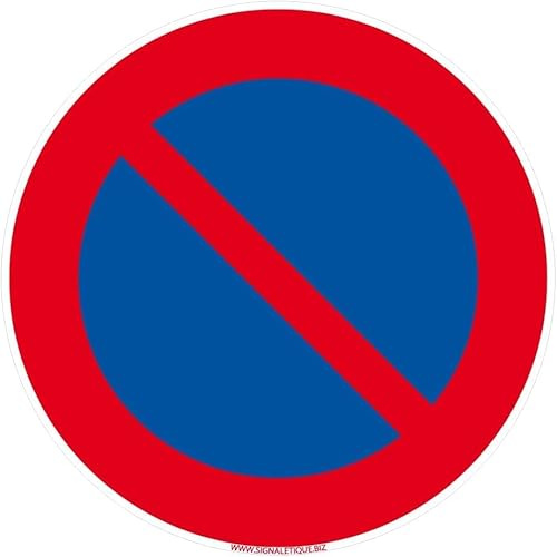 Signalétique.biz France – Panneau temporaire en plastique COMACEL 500 mm – Interdiction de s’arrêter et de se garer