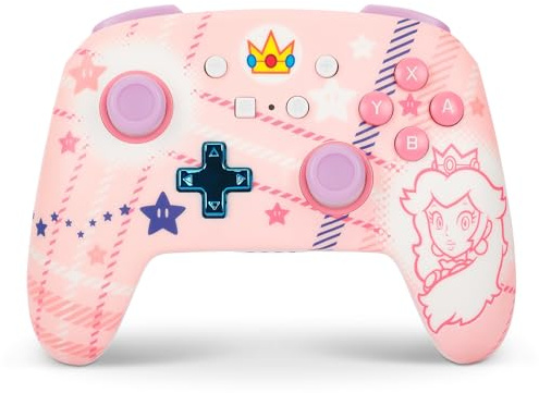 Manette sans fil améliorée PowerA pour Nintendo Switch, modèle OLED et Switch Lite, accessoire de jeu, manette de jeu, manette gaming, manette Bluetooth, sous licence officielle- Mario: Princess Peach