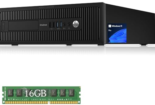 HP EliteDesk 800 G1 | Intel Core i7 4ª Gen | 8GB RAM | 480GB SSD | Windows 11 Pro | PC Sobremesa Compacto (Reacondicionado) (480, GB, 16, GB)