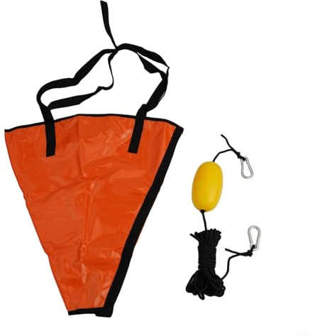 Besttoolifes Kit d'ancrage et bouée en PVC pour canoë - Pour bateau de pêche, yacht ou ancre de mer - Format compact robuste avec sangle renforcée Ouverture automatique (XS)