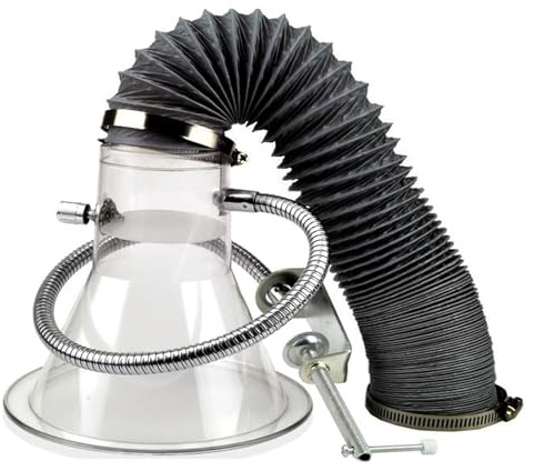 Industriell svetsning rökutsugningshuva, med flexibel utsugningsslang, transparent lock och justerbart stöd, L 10 m, ID 75 mm (33 fot)