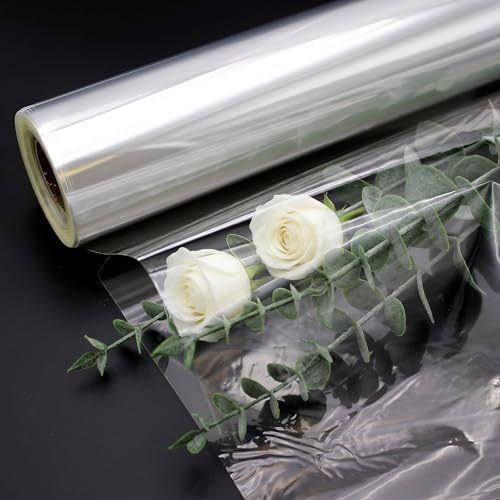 WYYFXY Pellicola regalo trasparente, rotolo di cellophane, 86 cm × 30 m × 3 m, pellicola trasparente, carta da regalo, per fiori, cesti regalo, Pasqua, Natale, San Valentino