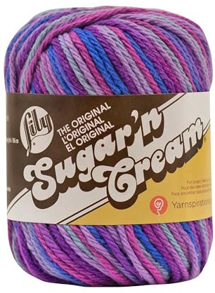 Lily Sugar 'N Cream The Original Ombre Yarn, 2oz, Gauge 4 Medium, 100% Cotton, Jewels - Machine Wash & Dry