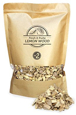 Smokey Olive Wood 1.7 litros, virutas de Madera de limonero para Barbacoa & ahumar, Talla 5mm-1cm