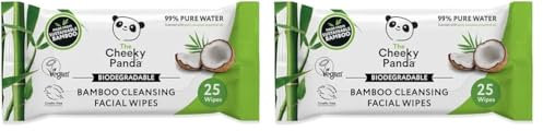 The Cheeky Panda Bamboo Facial Make Up Remover Wipes | Sustainable Face Wipes Eye Makeup Remover | Coconut Scented Pack of 50 Face Wipes | 99% Purified Water