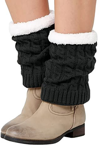 Kswlwccpp Damen Stulpen, XXl Winter Kurz Wolle Leg Warmers Stulpensocken Weich Warm Bequem Gestrickt Beinwärmer Strickstulpen Flauschig Extra Weit Beinstulpe Stulpen