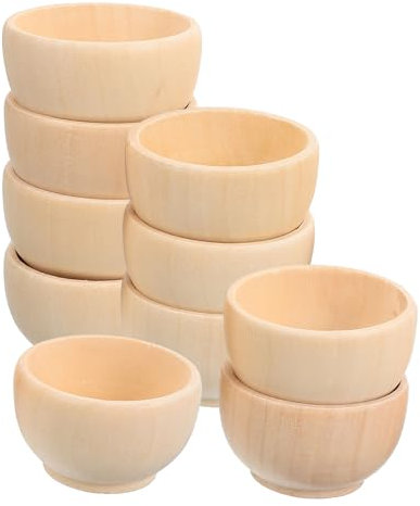 ifundom Piccole Ciotole Di Legno Non Finite 10 Pezzi Ciotole Artigianali In Legno Per Pizzico Tazze Per Condimenti In Miniatura Non Verniciate Cantine Per Sale Per