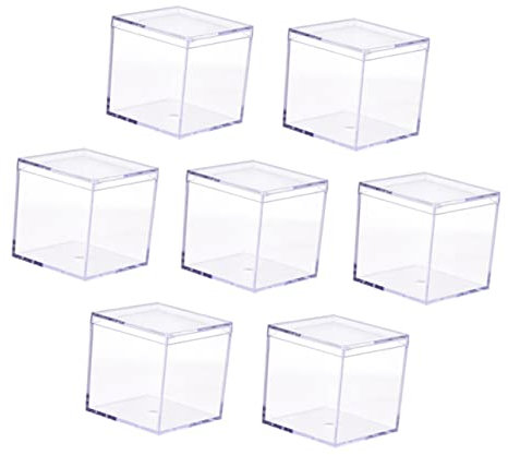 PACKOVE Boîte à Bonbons Transparente En Acrylique 9 Pièces Carrée 8,5 x 8,5 x 8,5 Cm Rangement Maison Coffret à Bijoux Portable