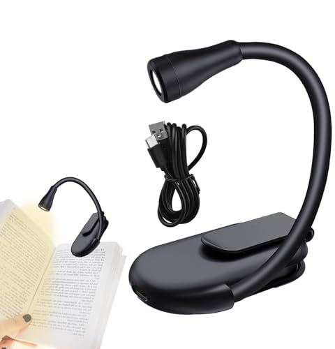 Boklampa, miniboklampa till klämma, laddningsbar klipp-på-lampa för sängen, bärbar USB-laddningsmodell för utomhusområdet, när du eller som en invigningsgåva