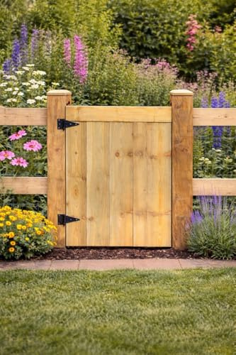 Wooden Featheredge Garden Gate,Wooden Pressure Treated 4FT 120CM ((120cm High x 99cm Wide x 5cm Deep))