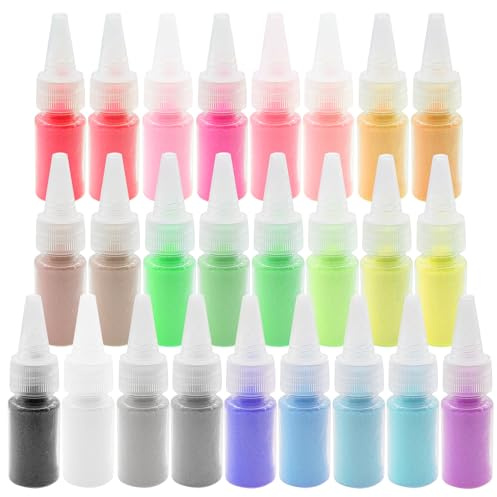 Allazone Sable Coloré pour L'art du Sable, Kit D'Art sur, Kit de Bricolage pour La Peinture, L'artisanat, Les Décorations (25 Couleurs Style B, 625g)