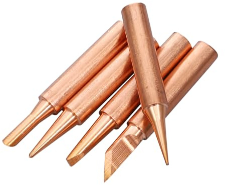 NUOBESTY Puntas para Soldador de Cobre y Fácil de Reemplazar Calentamiento Rápido para Juego de 5 Diámetro Interior de 4mm Equipos y Accesorios de Soldadura