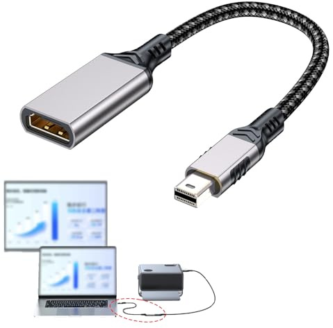 Mini DisplayPort vers HDMI 4K,4K Adaptateur Mini DP vers HDMI Adaptateur HDMI Thunderbolt 1/2 (Mini DP),pour MacBook Air/Pro, Microsoft Surface Pro/Dock,Moniteur,Projecteur